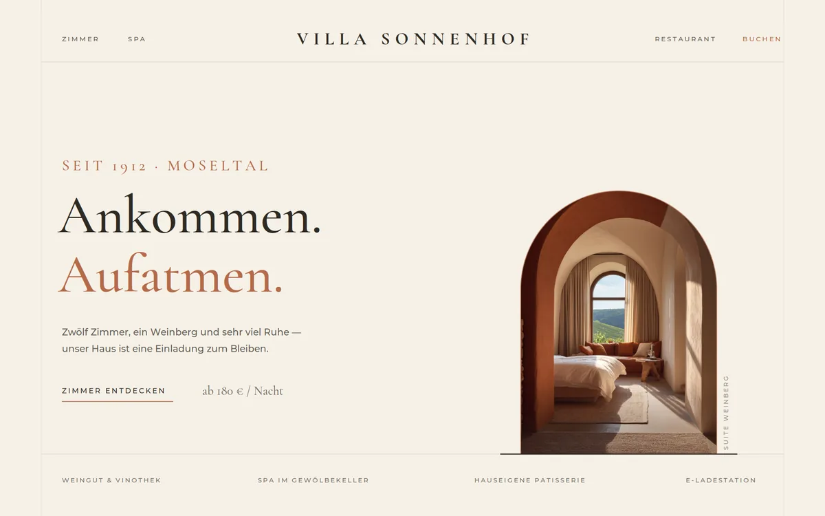 Beispiel-Website: Boutique-Hotel