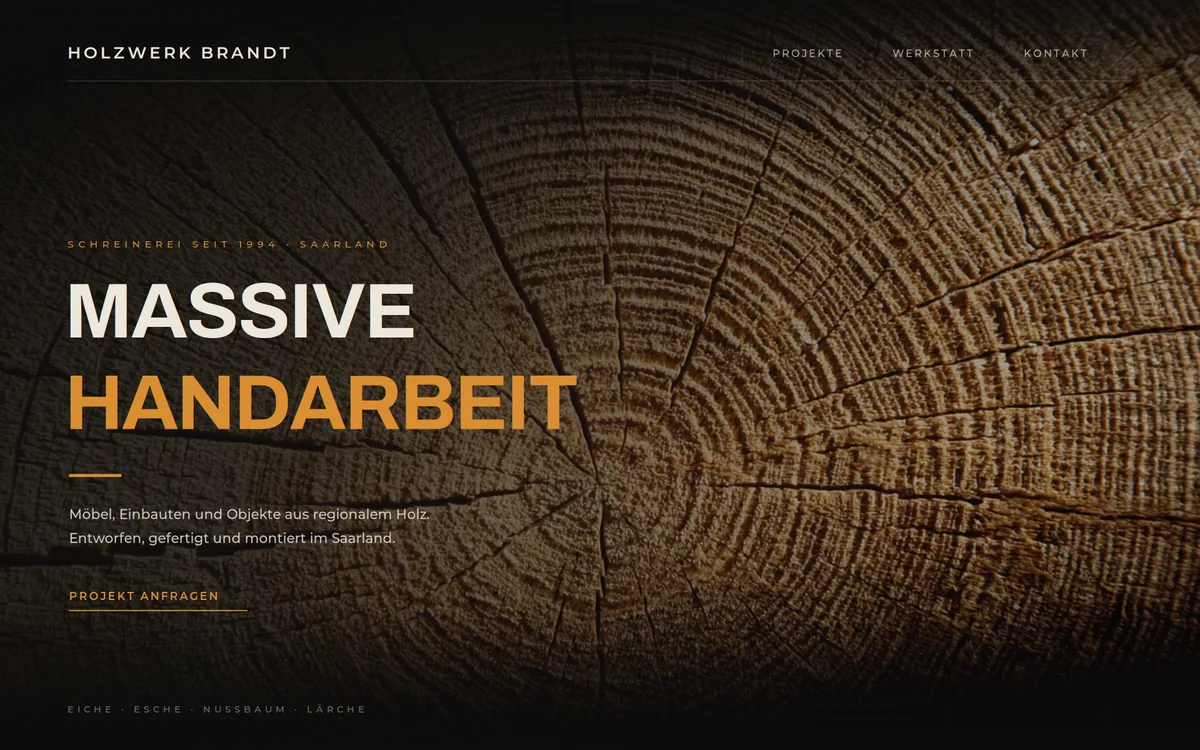 Beispiel-Website: Schreinerei